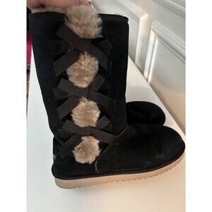 Koolaburra By UGG Women Victoria 1015875 Black Pull-On Snow Boots US 7